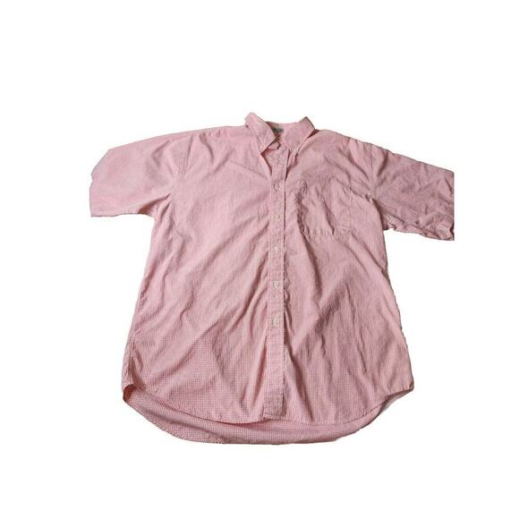 Izod Other - IZOD Men’s L Breeze Short Sleeve Button-Down Shirt Orange White Gingham